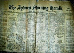 Front page Sydney Morning Herald 1928
